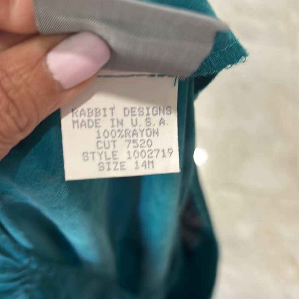 Rabbit Rabbit Rabbit Designs Emerald Green Dress. Size 14M - Picture 7 of 12